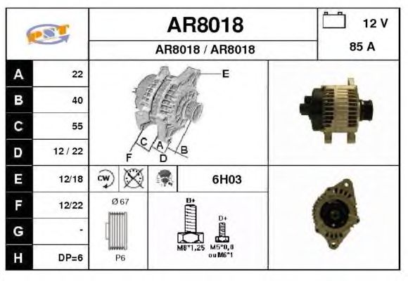 Alternator AR8018