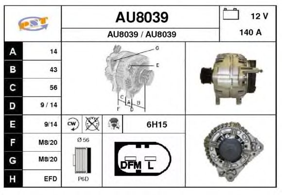 Alternador AU8039