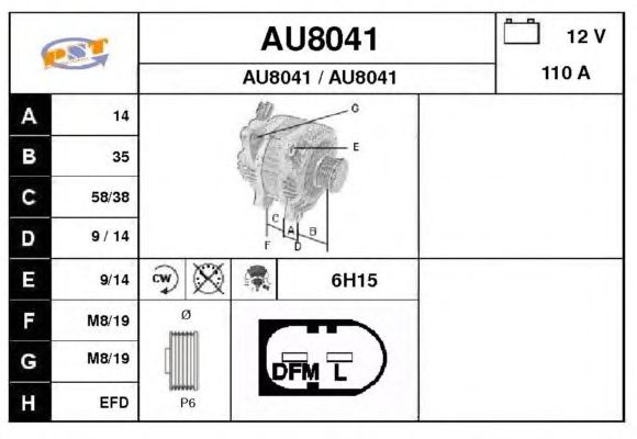 Alternator AU8041