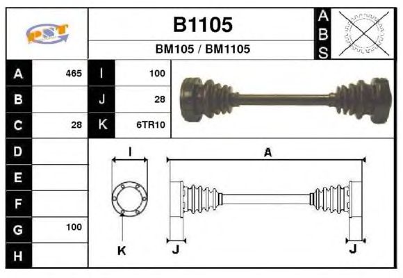 Arbre de transmission B1105