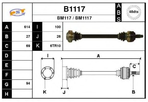 Arbre de transmission B1117