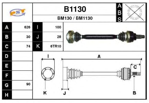 Arbre de transmission B1130
