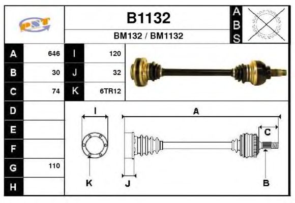 Arbre de transmission B1132