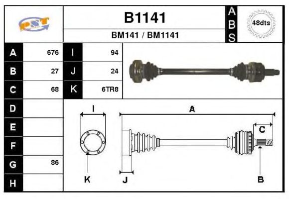 Arbre de transmission B1141