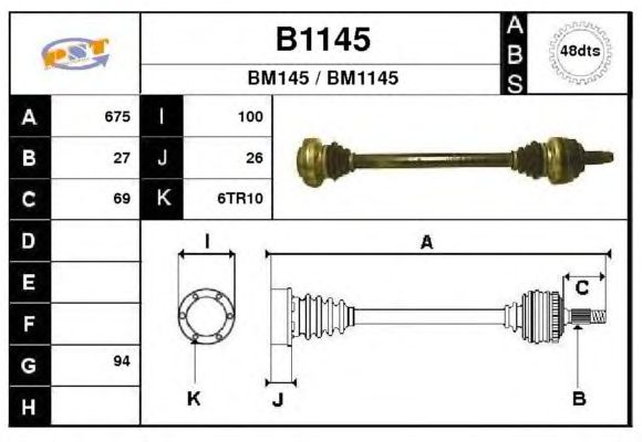 Arbre de transmission B1145