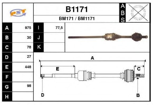 Arbre de transmission B1171