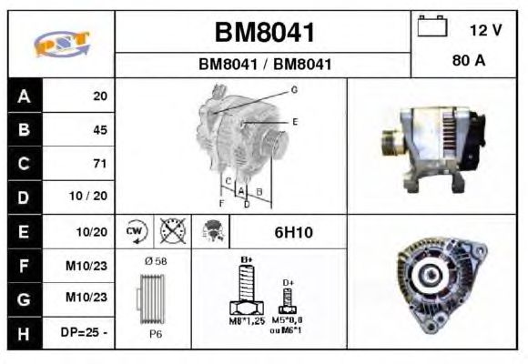Alternator BM8041