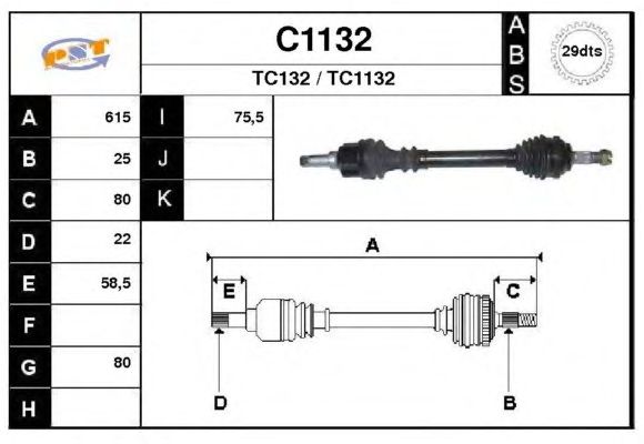 Arbre de transmission C1132