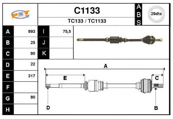 Arbre de transmission C1133