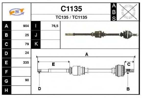 Arbre de transmission C1135
