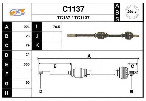 Arbre de transmission C1137