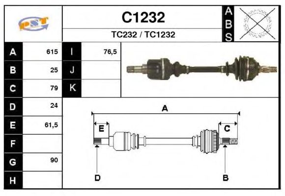 Arbre de transmission C1232