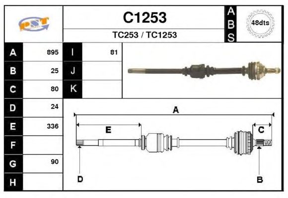 Arbre de transmission C1253