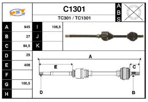 Arbre de transmission C1301