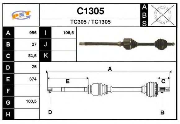 Arbre de transmission C1305