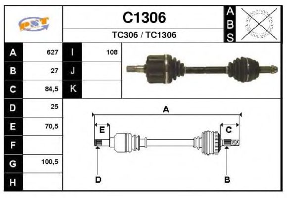 Arbre de transmission C1306