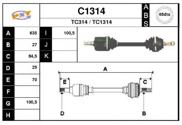 Arbre de transmission C1314