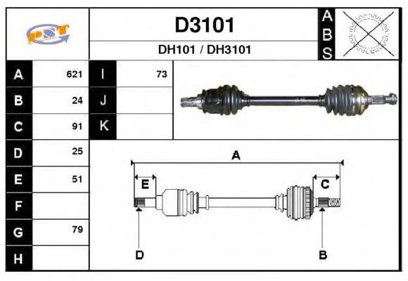 Arbre de transmission D3101