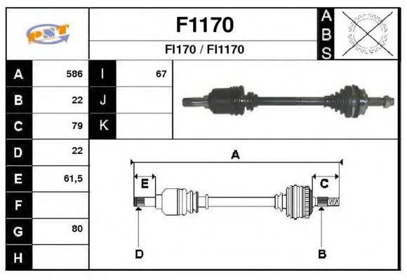 Arbre de transmission F1170