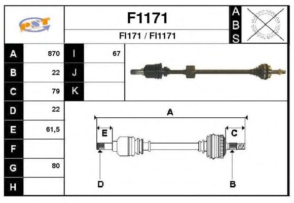Veio de transmissão F1171