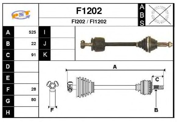 Arbre de transmission F1202