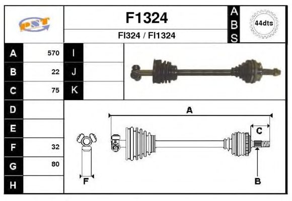 Arbre de transmission F1324