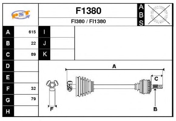 Arbre de transmission F1380