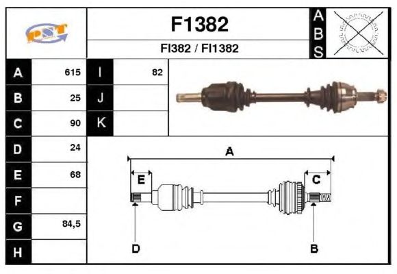 Arbre de transmission F1382
