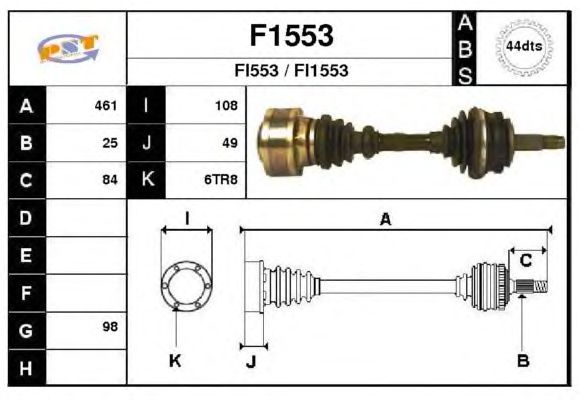 Aandrijfas F1553