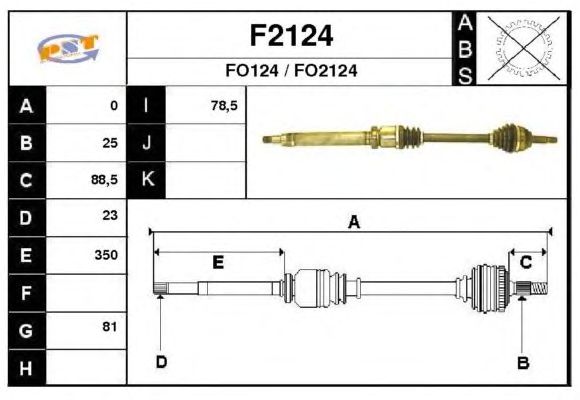 Arbre de transmission F2124