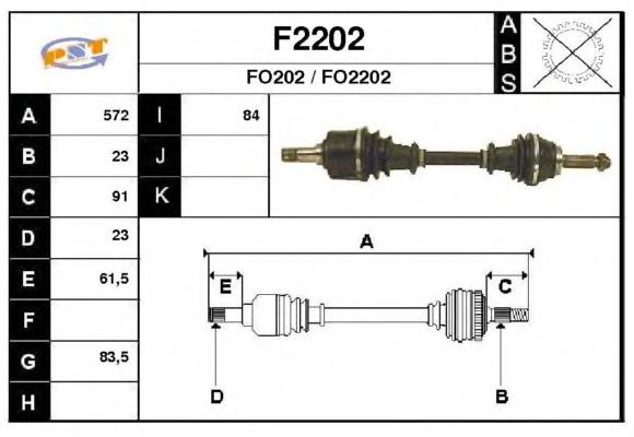 Aandrijfas F2202