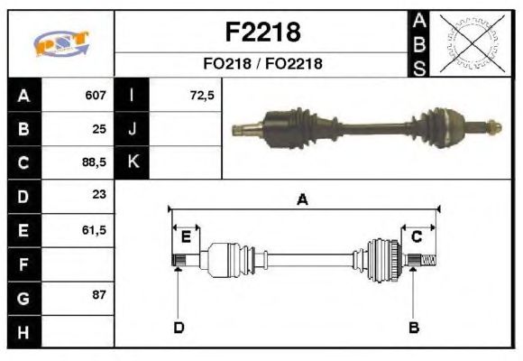 Aandrijfas F2218