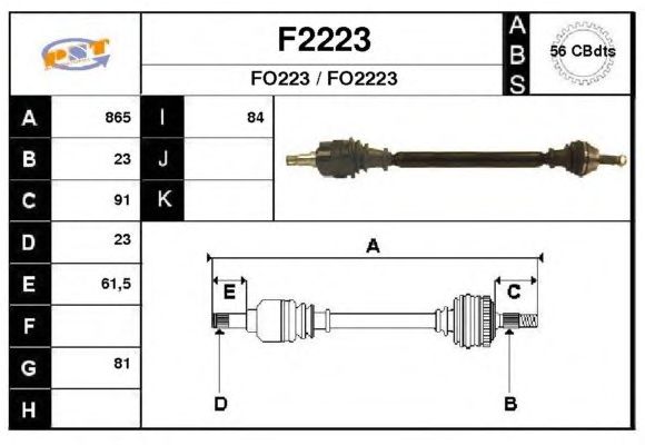 Aandrijfas F2223