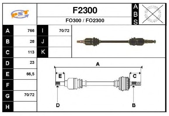 Arbre de transmission F2300