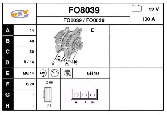 Alternator FO8039