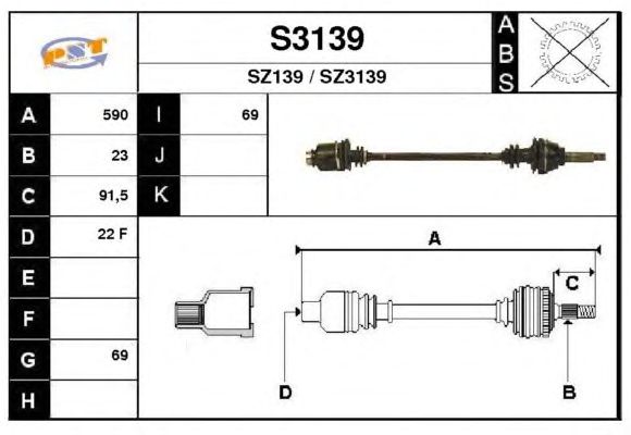 Arbre de transmission S3139