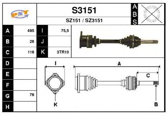 Arbre de transmission S3151