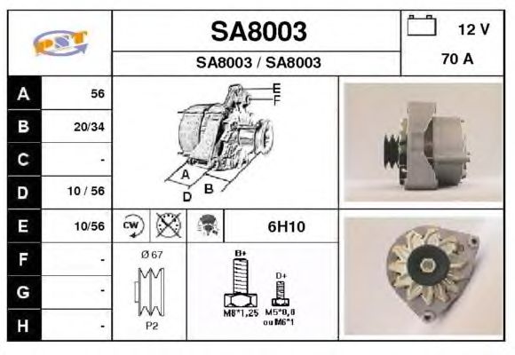 Alternator SA8003