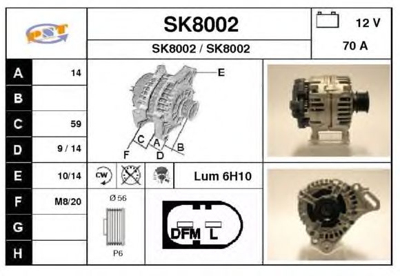 Alternator SK8002