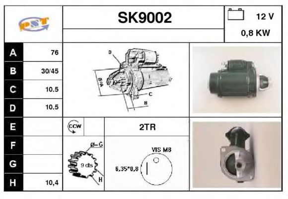 Käynnistinmoottori SK9002