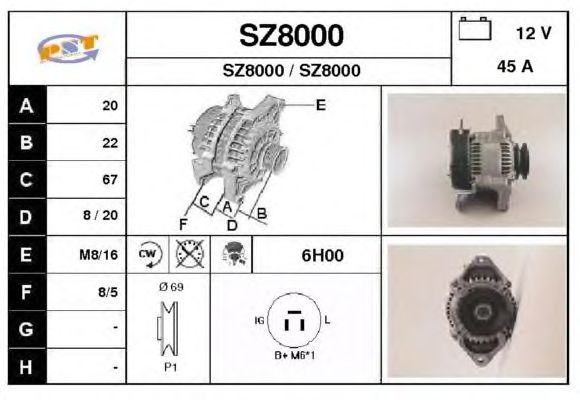 Alternator SZ8000