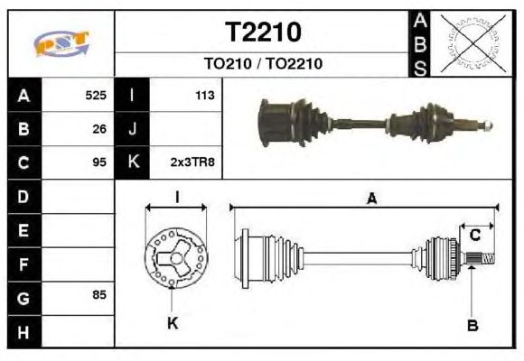 Veio de transmissão T2210