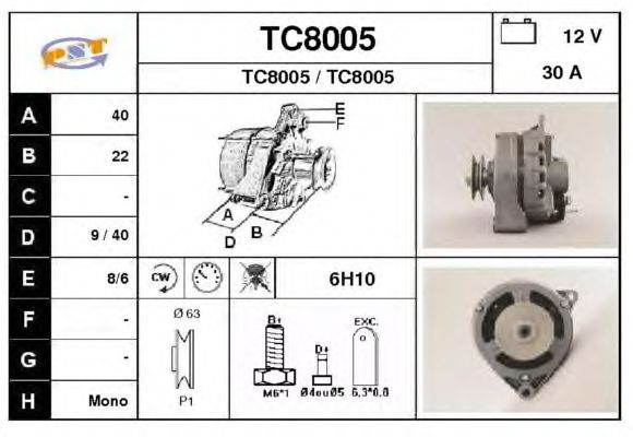 Alternator TC8005