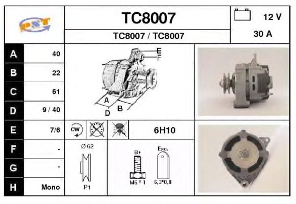 Alternator TC8007