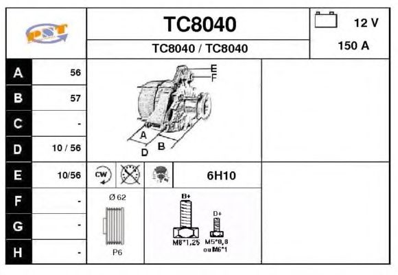 Dynamo / Alternator TC8040