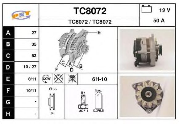 Alternatör TC8072