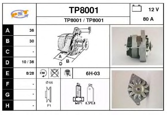Alternator TP8001
