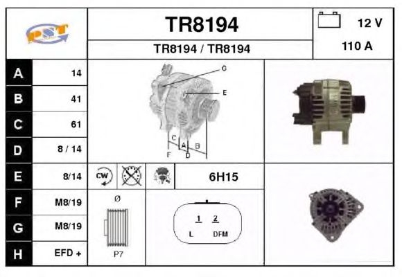 Alternator TR8194