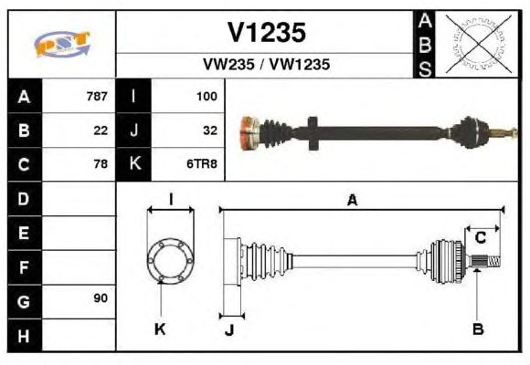 Arbre de transmission V1235