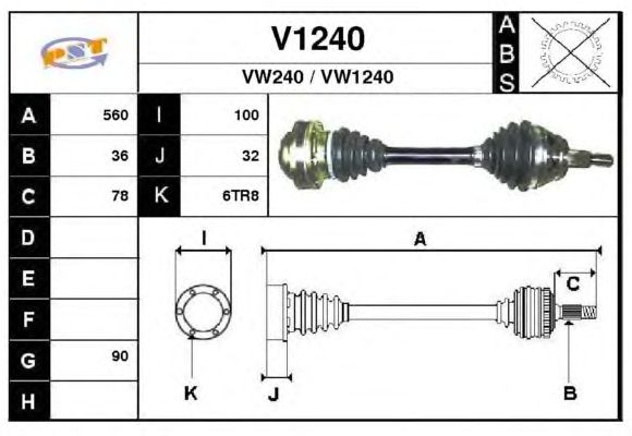 Arbre de transmission V1240
